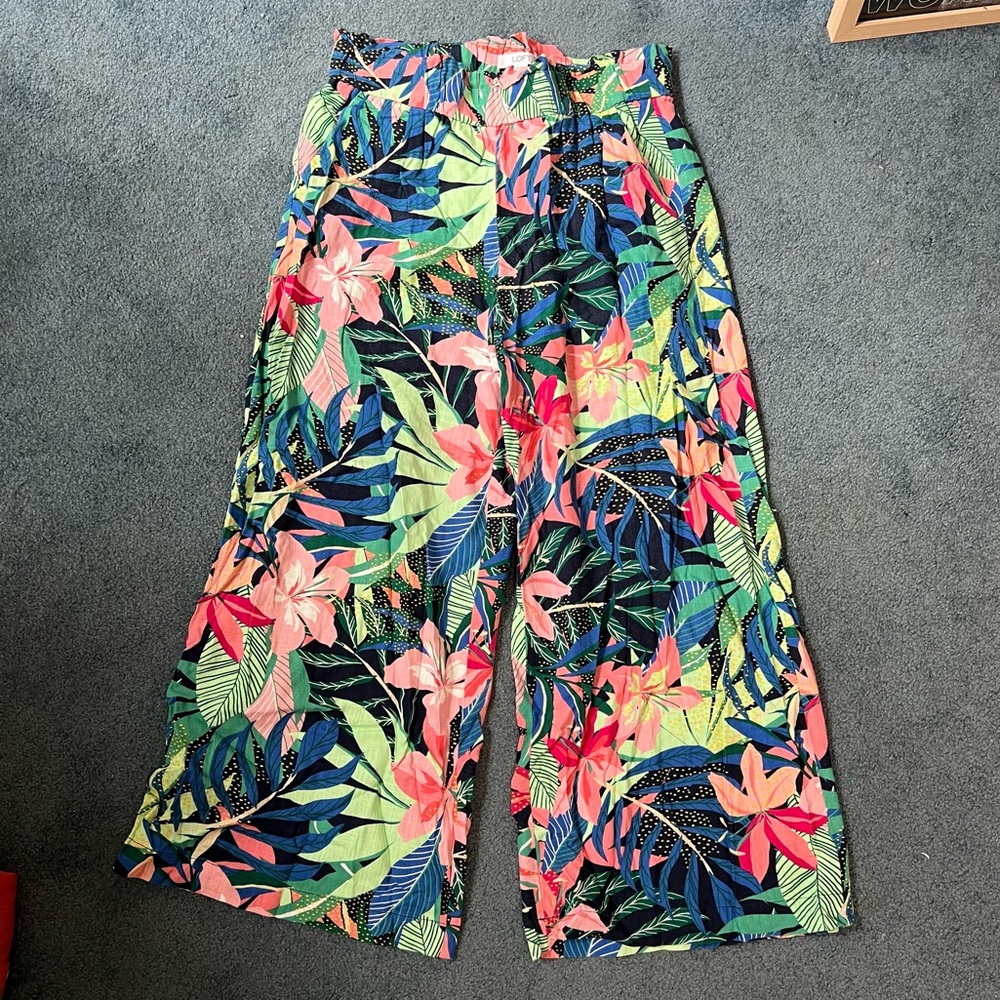 Loft linen tropical flowy pants!!